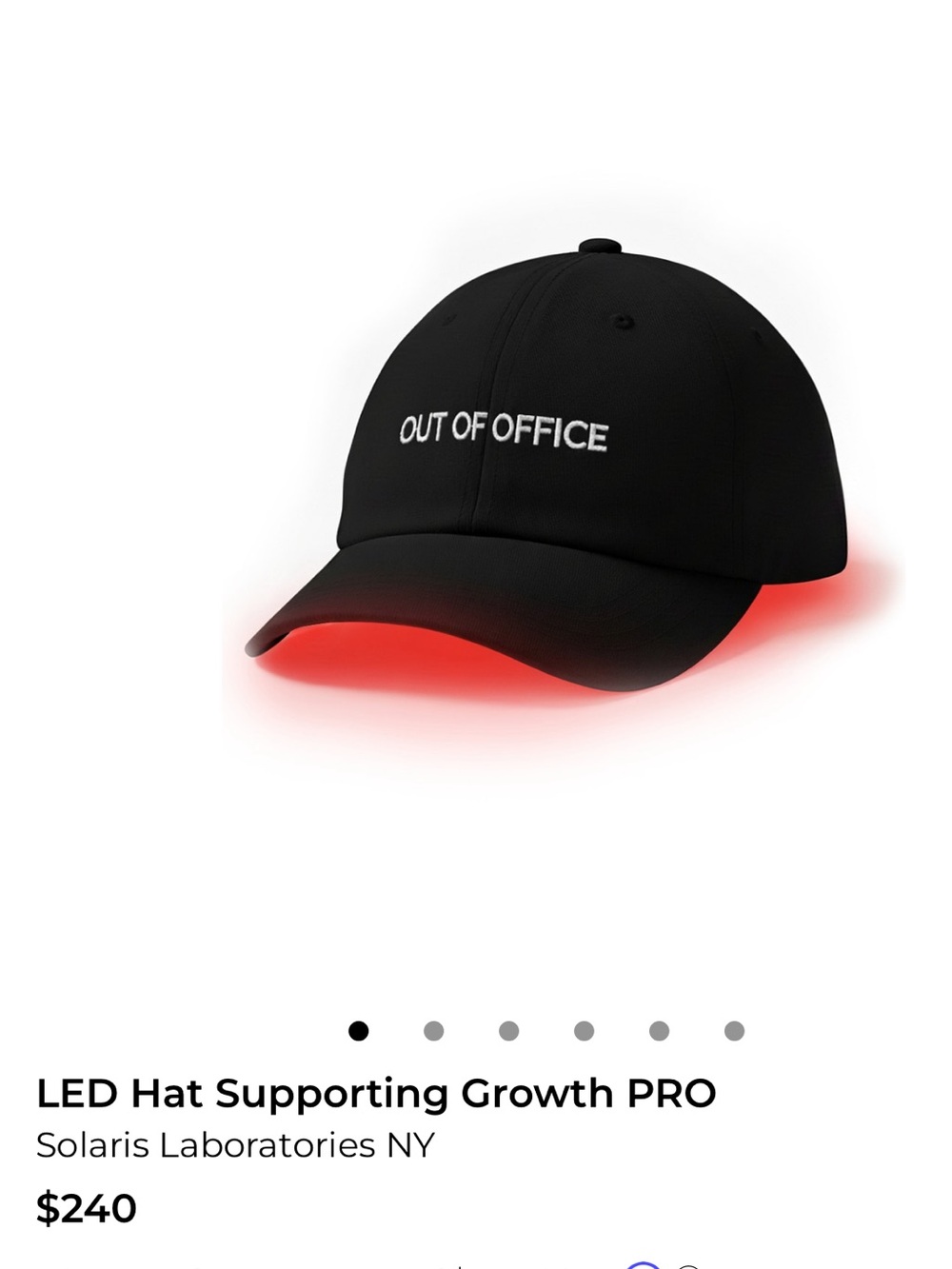 Solaris Laboratories NY Black LED Hat "Out of Office"